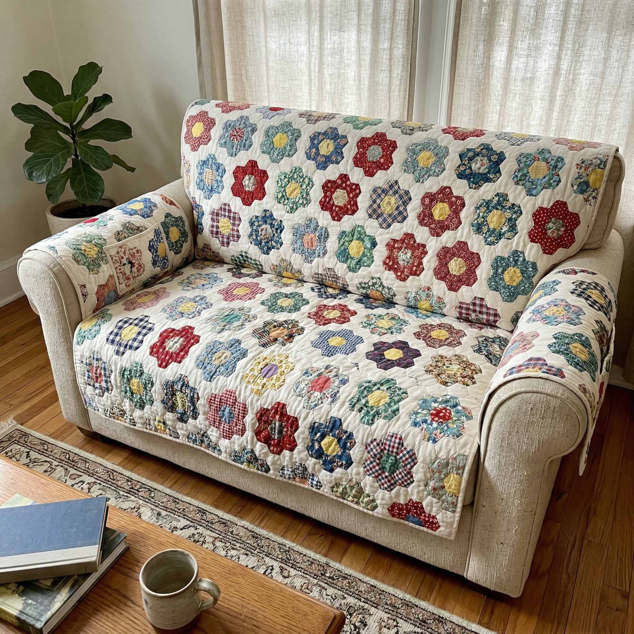 Soft Wildflower Quilted Sofa Cover Couch Covers Sofa Cover Christmas Gifts For Young Couples
