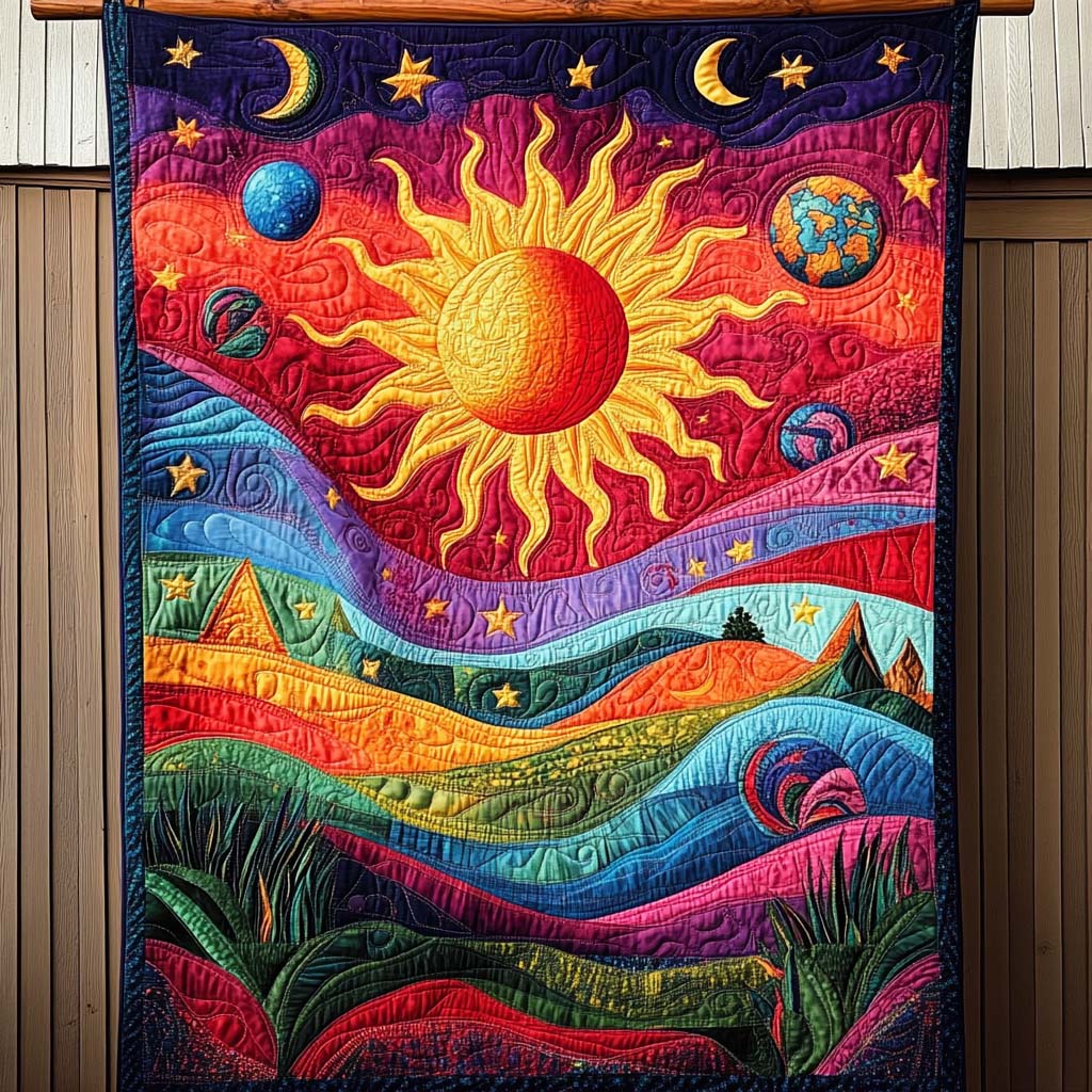 Solar Dreamscape Quilted Blanket Bed Bedding Set Cool Gifts For Mom