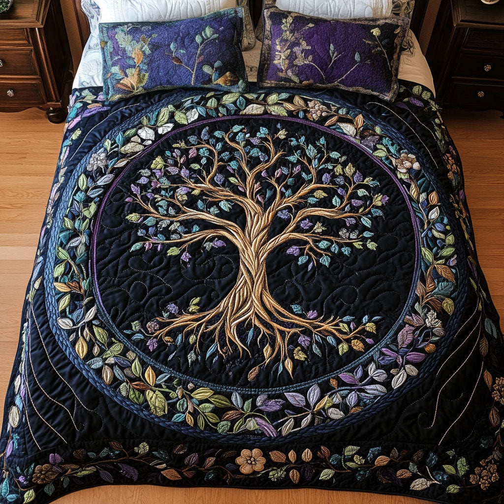 Soul Tree Quilted Bedding Set Best King Bed Sheets Tree Of Life Gifts For Parents