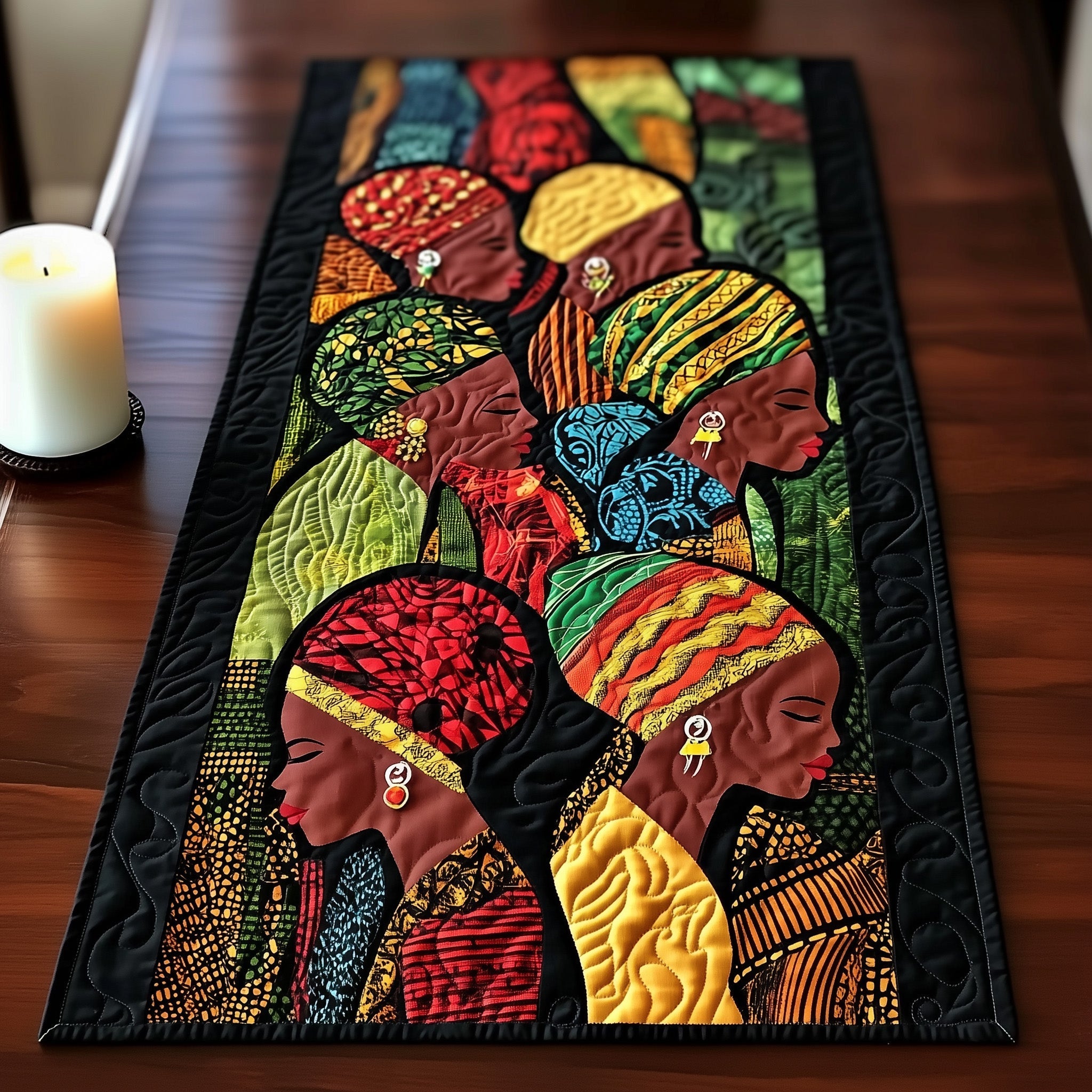 Soulbound Roots Quilted Table Runner Kitchen Decor Melanin Black History Gifts For Ladies
