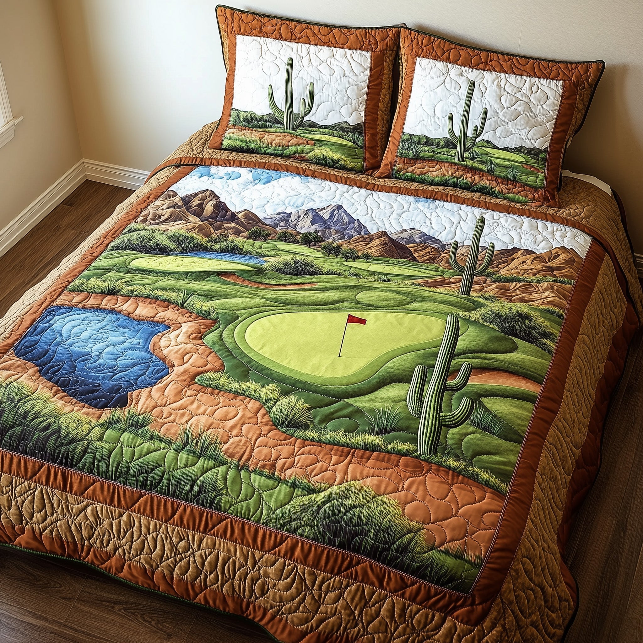 Southwest Golf Getaway Quilted Bedding Set Great Sheet Sets Best Golf Christmas Presents