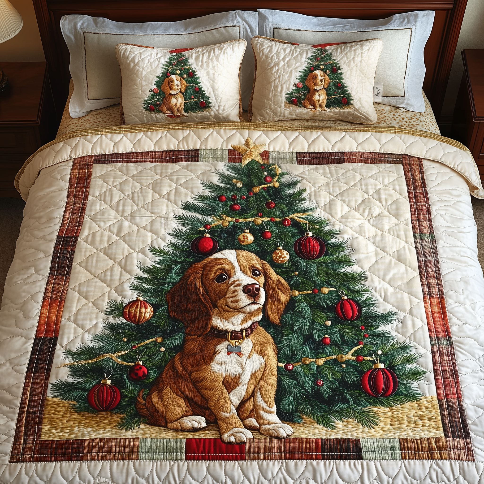 Spaniel Quilted Bedding Set Bedroom Decor Ideas Animal Lovers Presents