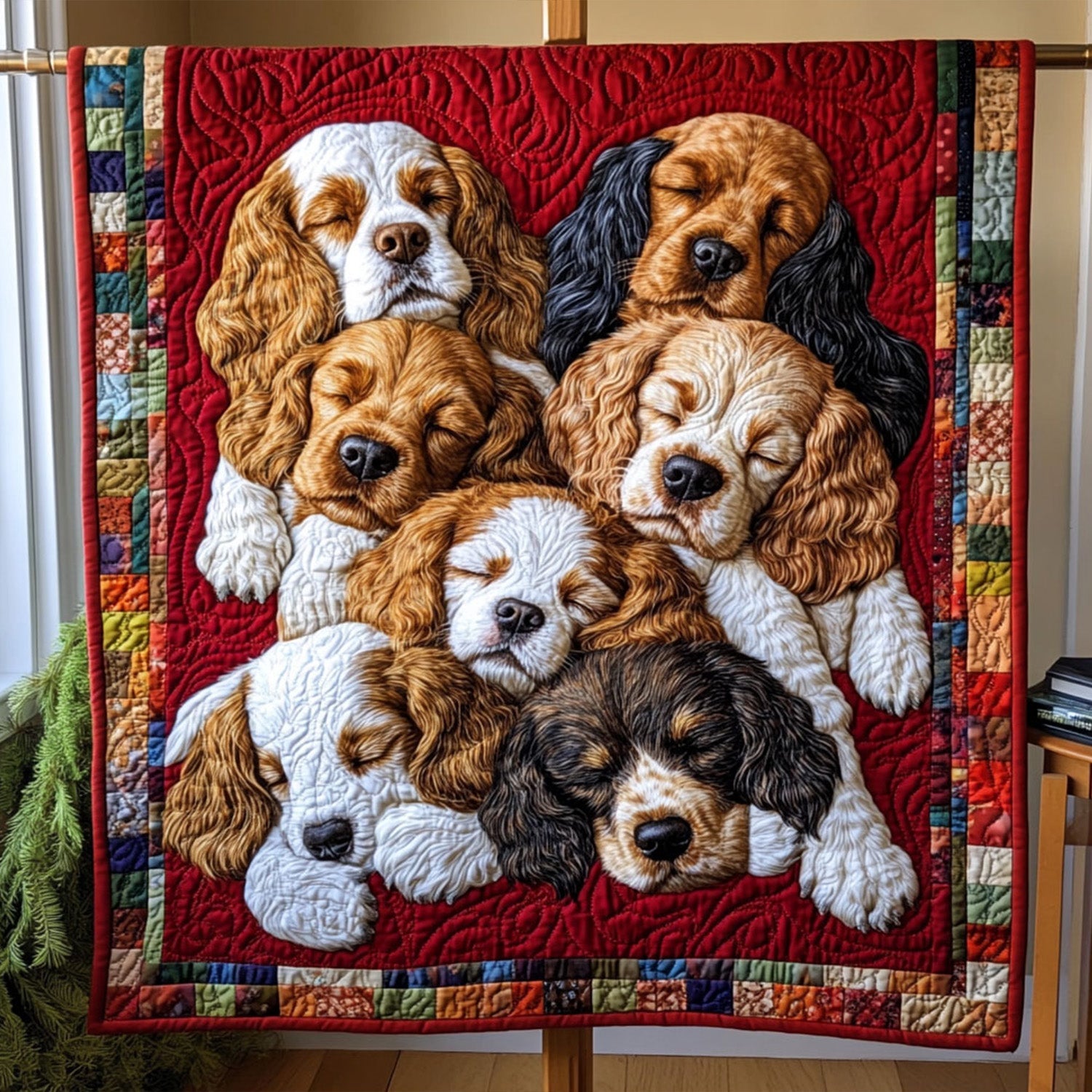 Spaniel Reflections Quilted Blanket Nice Bedding Sets Gifts For Dog Mom Mother's Day Ideas