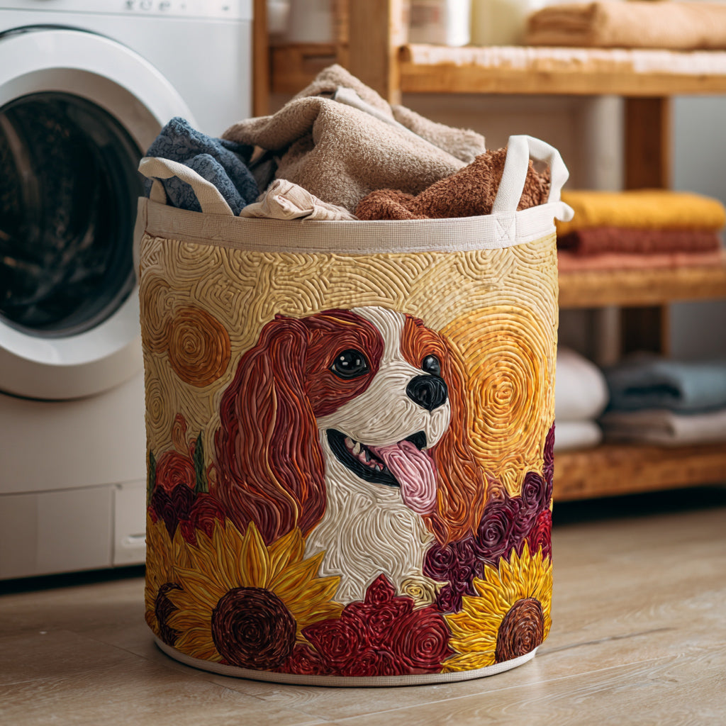 Spaniel Sunbeam Smile Quilted Laundry Basket Unique Laundry Hamper Ideas Gifts For Dog Dad Father's Day Ideas