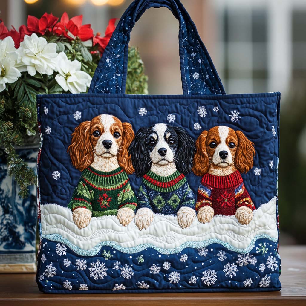 Spaniel Sweaters Quilted Tote Bag Best Totes For Women Christmas Gift Ideas For Wife