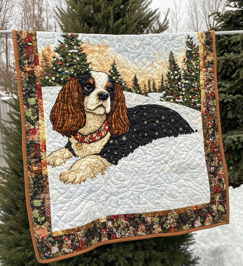 Spaniel Tranquility Quilted Blanket Best King Bed Sheets Funny Dog Owner Gifts