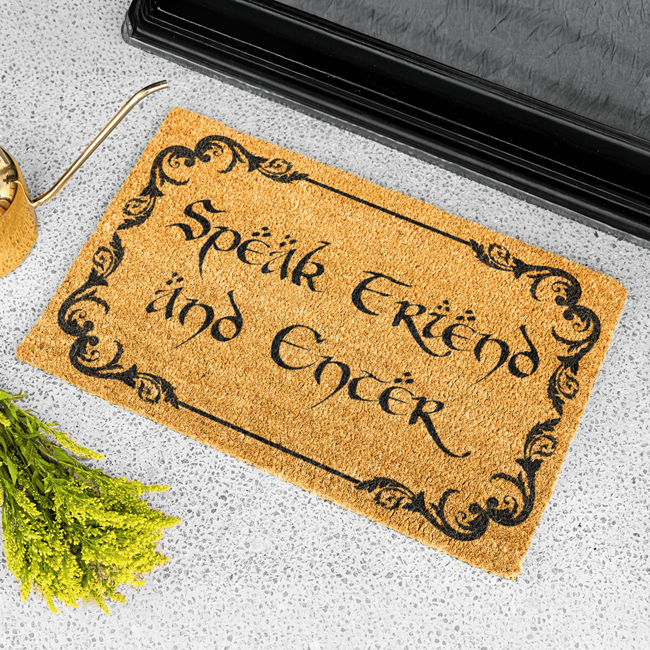 Speak Friend And Enter Doormat Elvish Entryway Rug Geek Chic Nerdy Housewarming Gifts