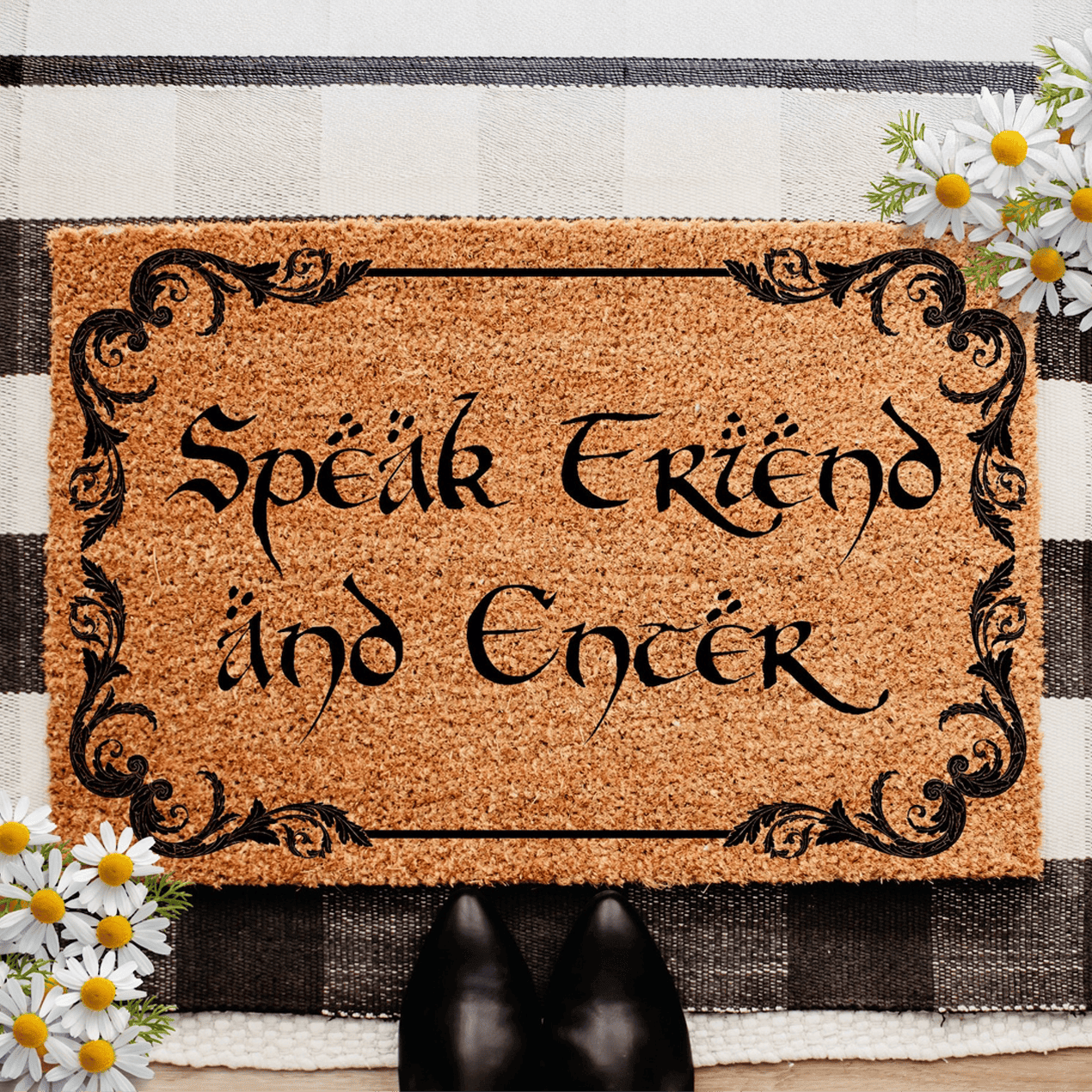 Speak Friend And Enter Doormat Elvish Welcome Mat Geek Chic Nerdy Housewarming Gifts