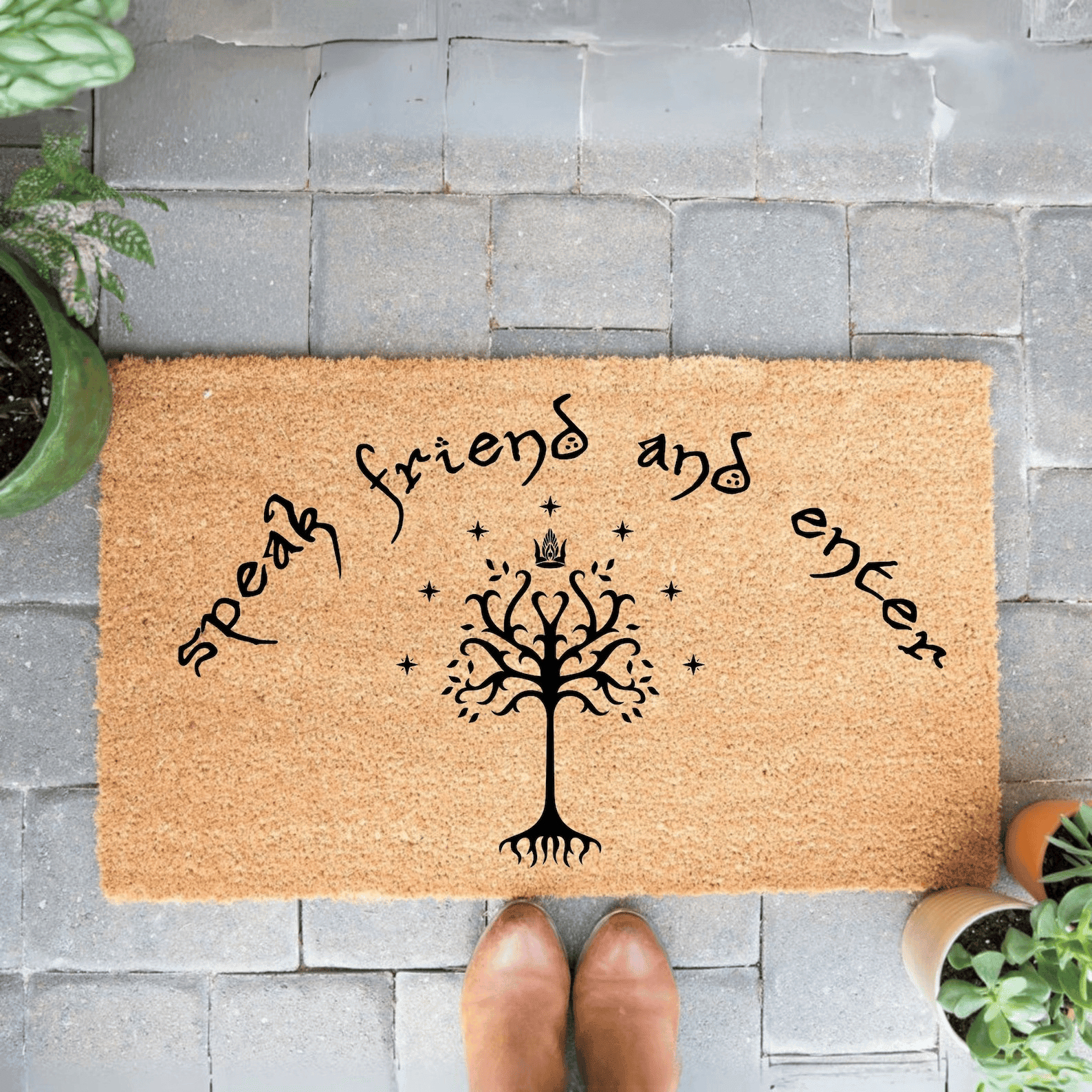 Speak Friend And Enter Doormat Geek Chic Entryway Rug Nerdy Housewarming Gifts