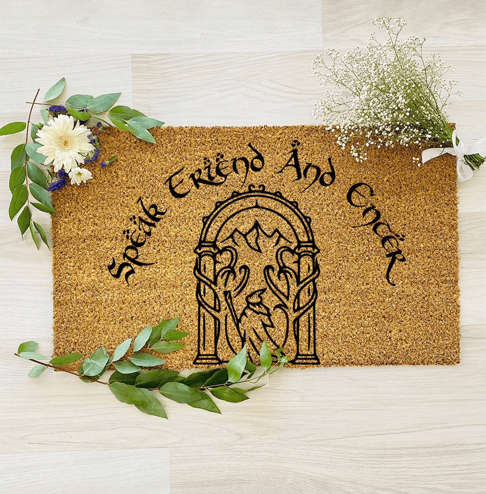Speak Friend and Enter Doormat Geek Nerd Funny Welcome Mat Best Housewarming Gifts
