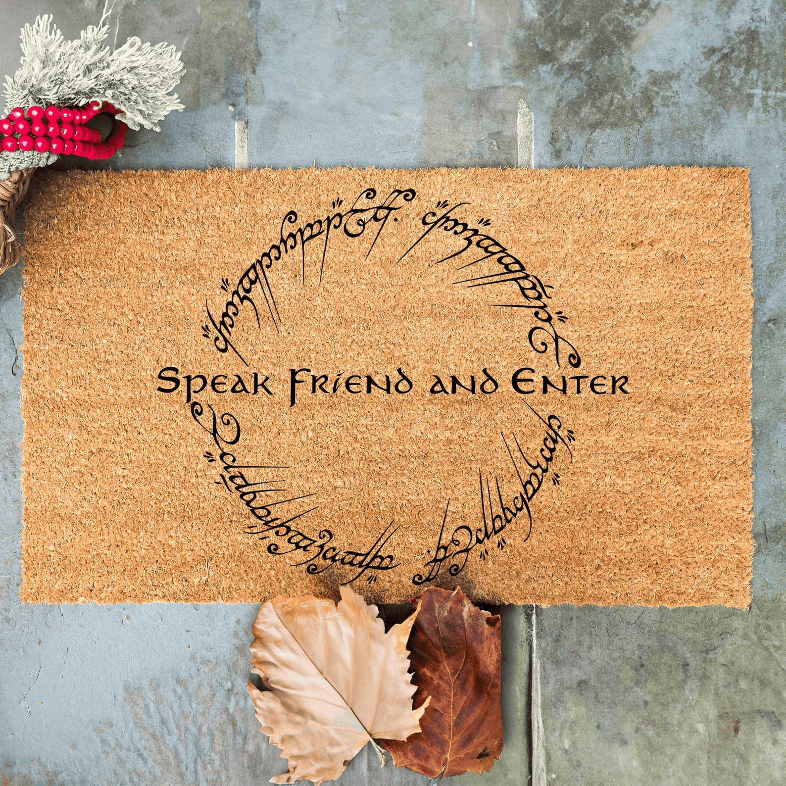 Speak Friend And Enter Doormat Lord Of The Rings Doormat Housewarming Gifts Ideas