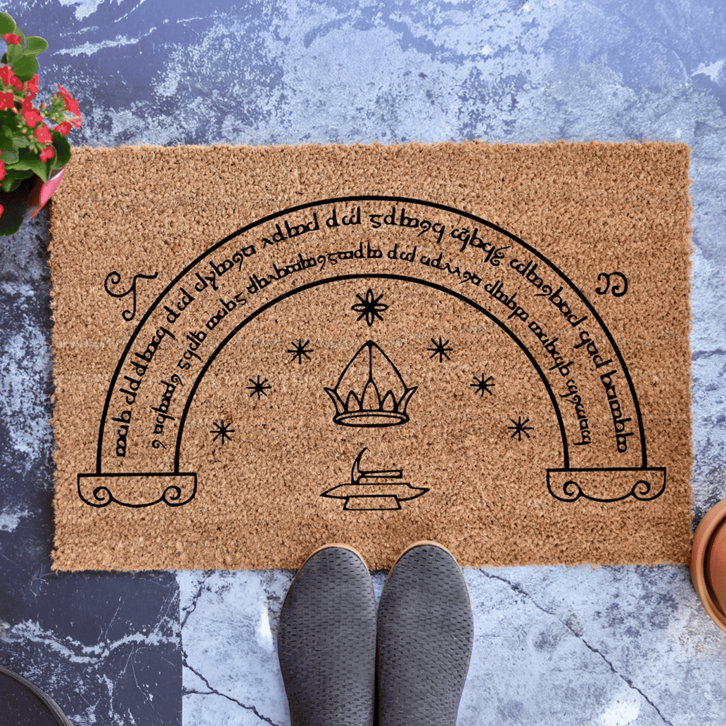 Speak Friend And Enter Doormat LOTR Inspired Front Porch Decor Funny Housewarming Gifts