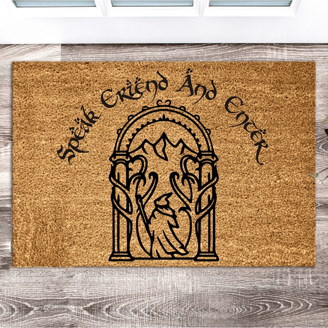 Speak Friend And Enter Doormat LOTR Inspired Welcome Mat Funny Gifts For Friends