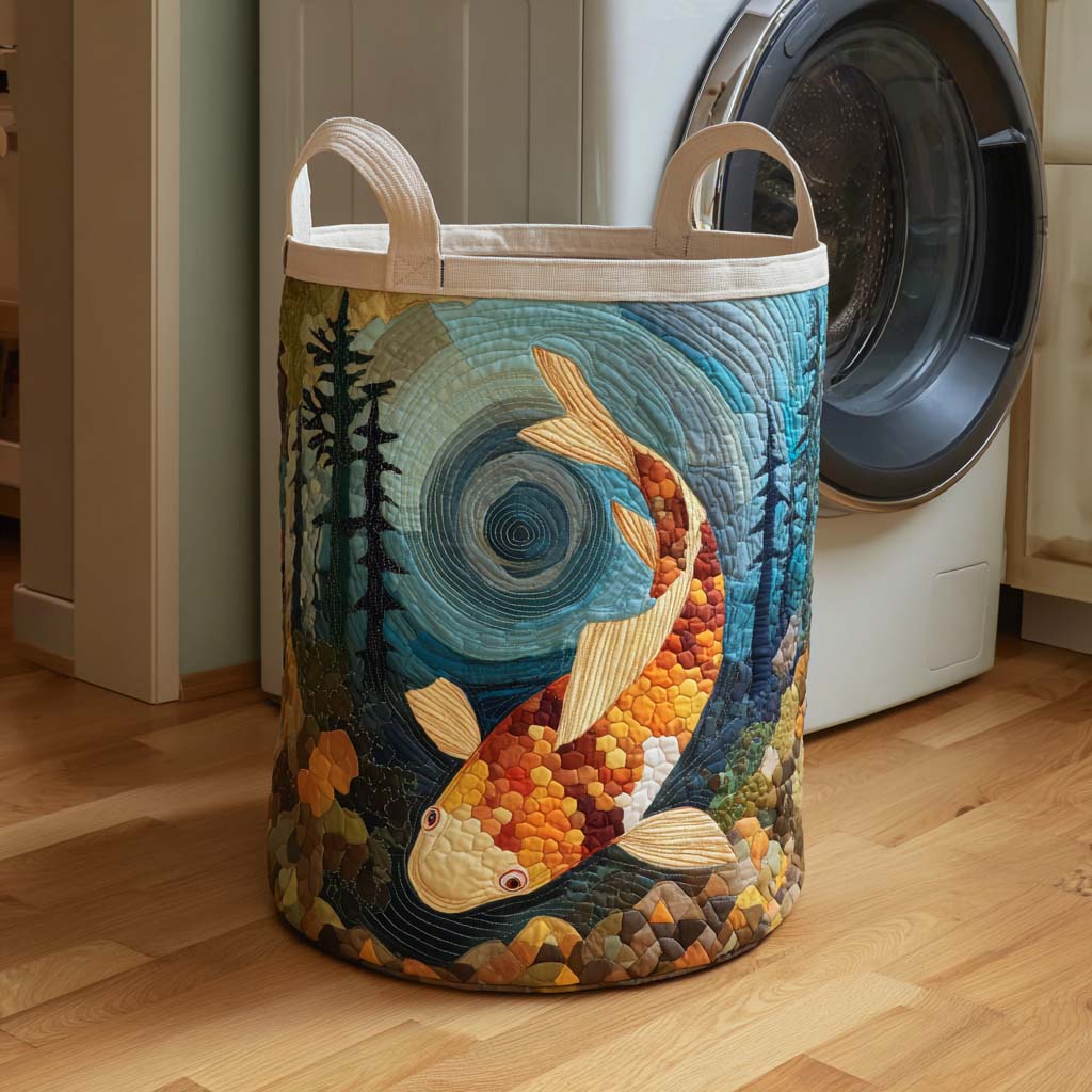 Spiral Depths Koi Quilted Laundry Basket Coolest Laundry Baskets Top 10 Father's Day Gifts