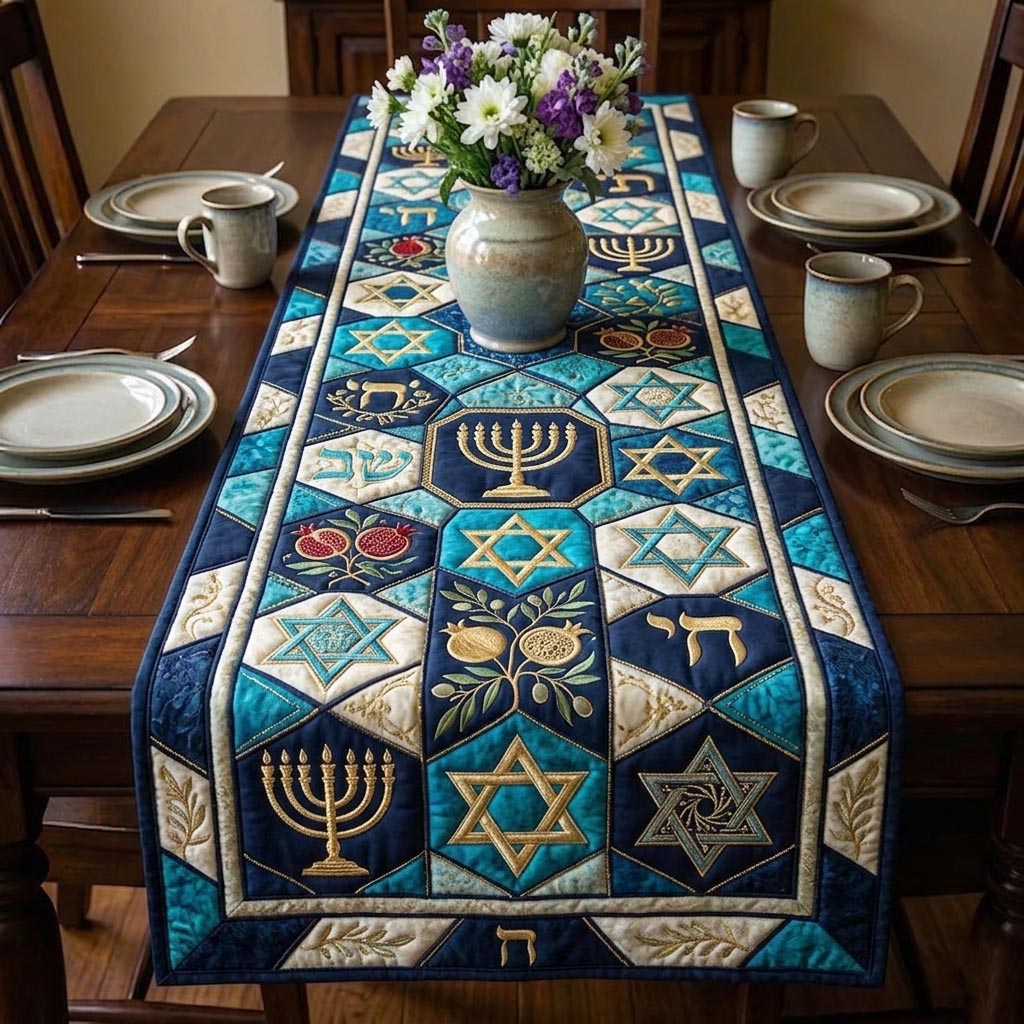 Spirit of Faith Quilted Table Runner Christian House Decor Good Passover Gifts