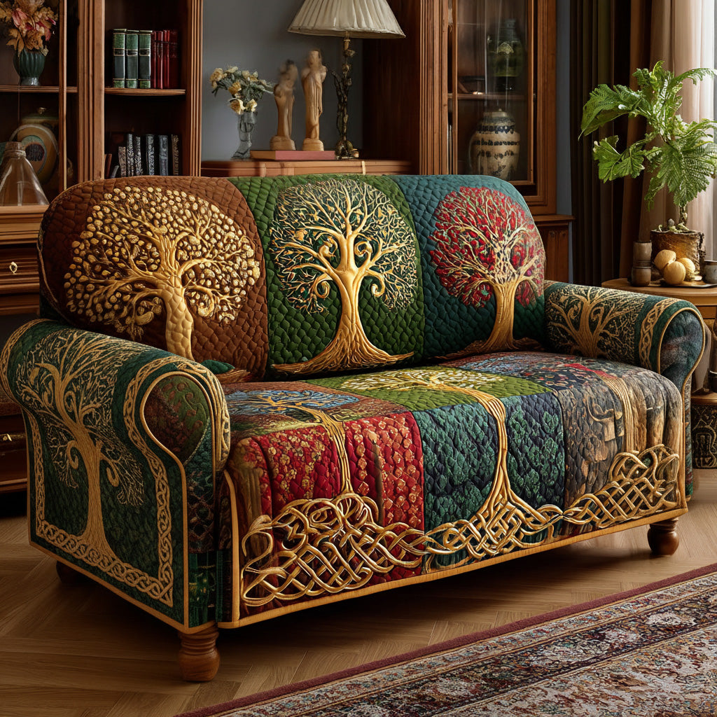 Spiritwood Quilted Sofa Cover Indoor Decor Tree Of Life Gifts For Grangarents