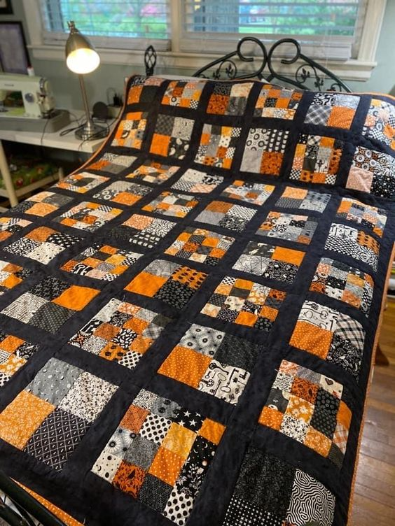 Spooky Ghost Quilted Blanket Bed Bedding Set Halloween Gifts For Adults