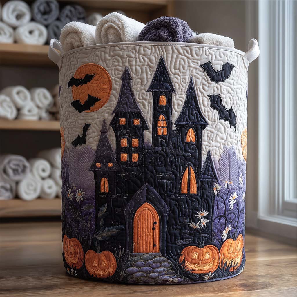Spooky Glow Quilted Laundry Basket Clothes Basket Halloween Gifts For Her