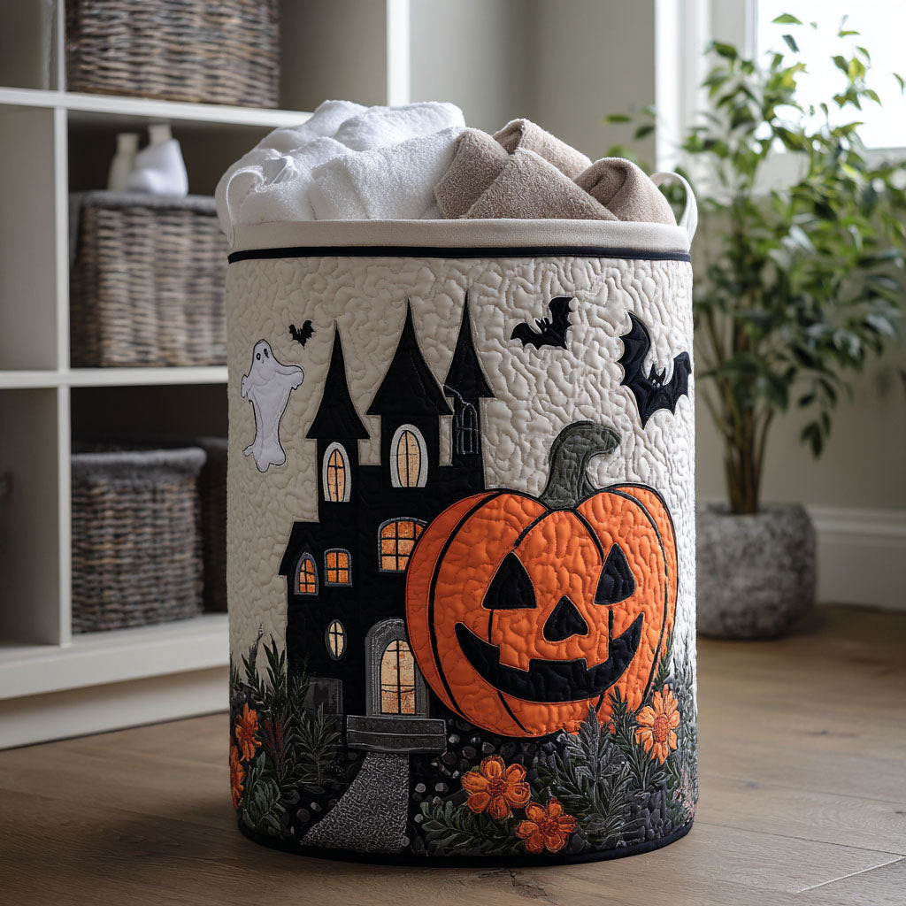 Spooky Patch Quilted Laundry Basket Unusual Laundry Basket Halloween Anniversary Gifts