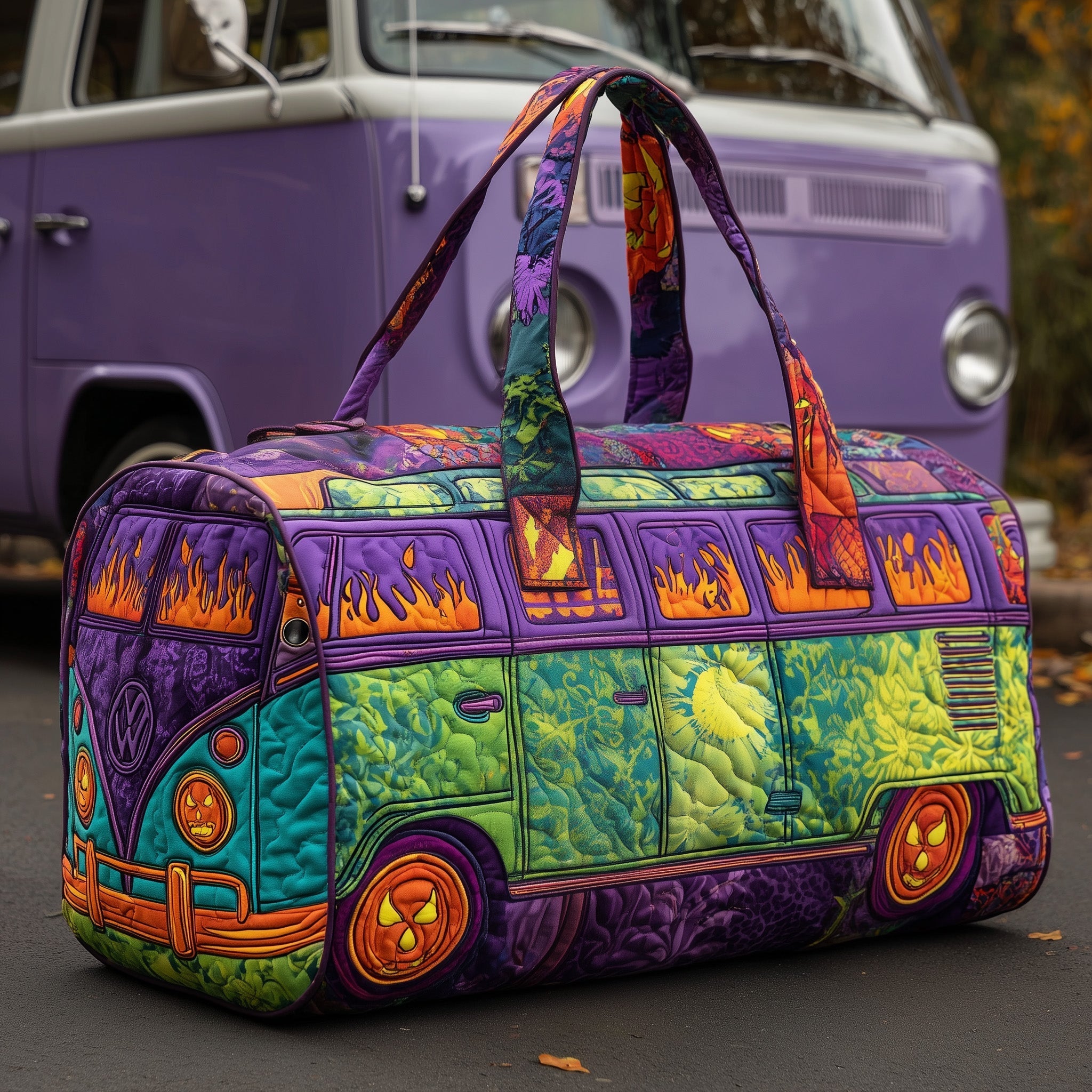Spooky Van Quilted Duffle Bag Best Duffel Bag For Women Mother's Day Gifts For Grandma