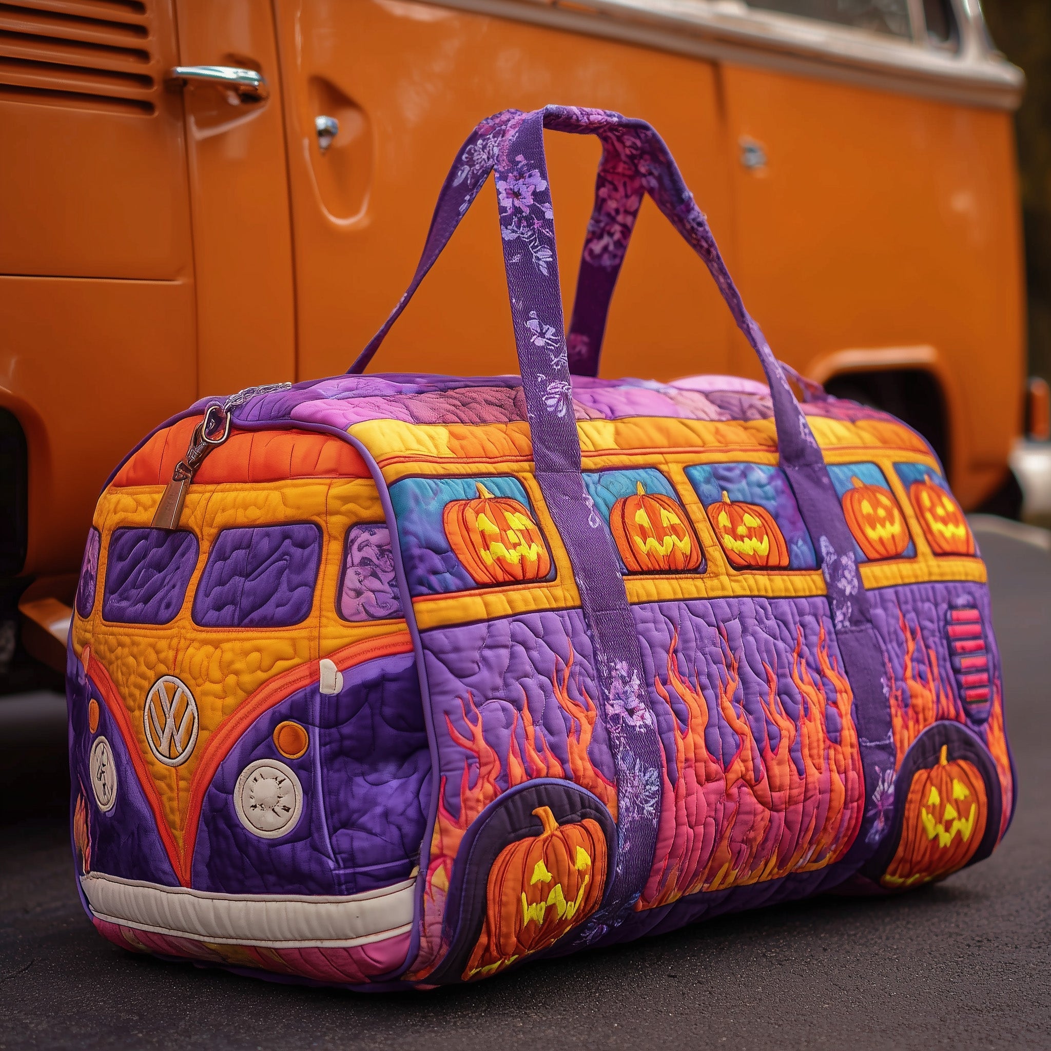 Spooky Van Quilted Duffle Bag Womens Large Travel Duffel Bag Mother's Day Gift Ideas For Wife