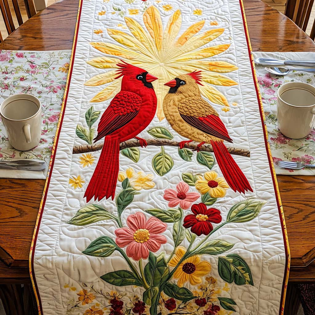 Spring Cardinal Quilted Table Runner Ideas For Valentine Table Decorations Cardinal Gifts For Mom