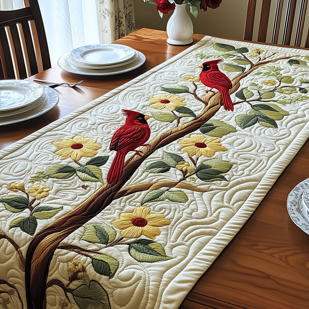 Spring Cardinals Quilted Table Runner Dining Table Centerpiece Ideas Cardinal Gifts For Her