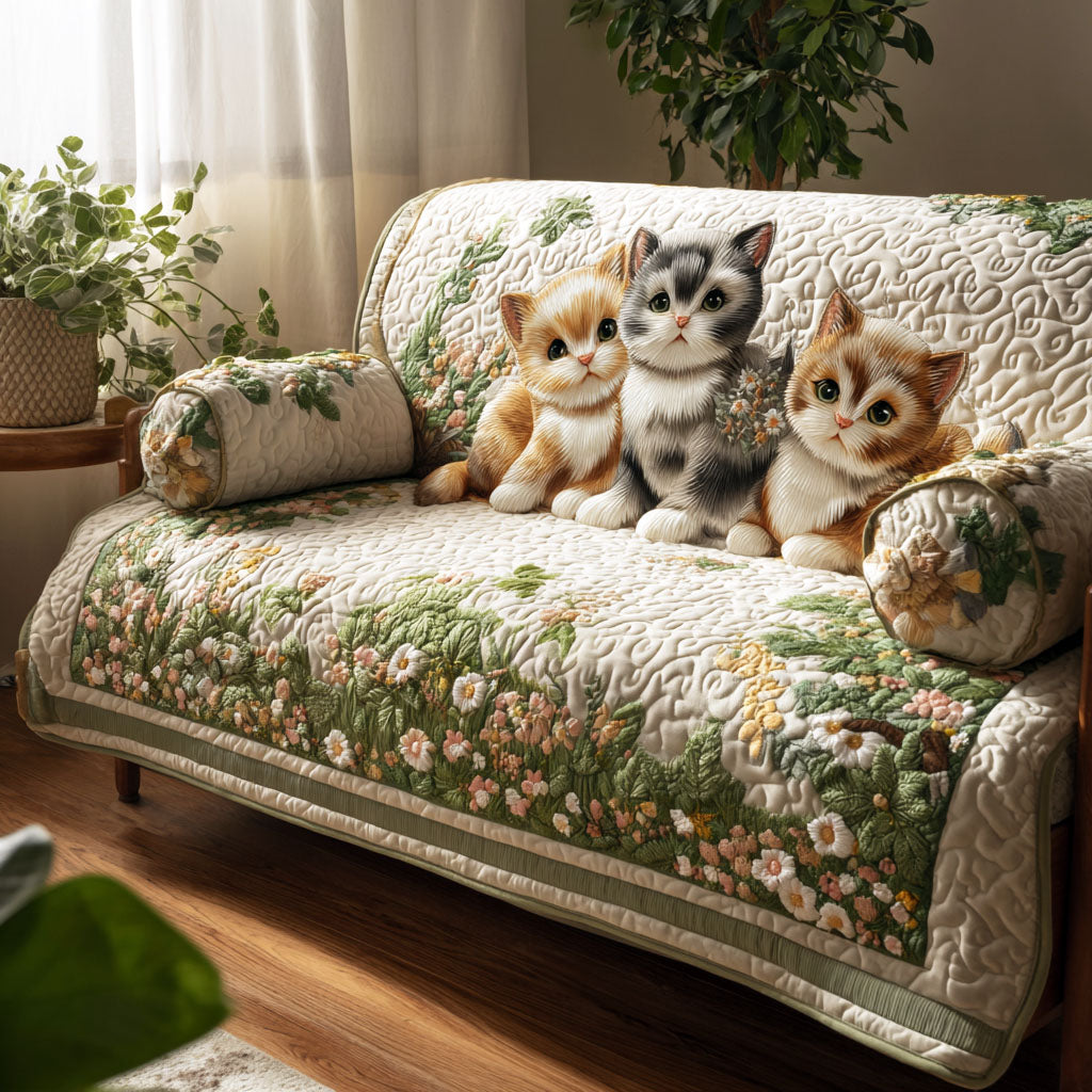 Spring Paws Quilted Sofa Cover Seat Covers For Couches Gifts For A Cat Lover