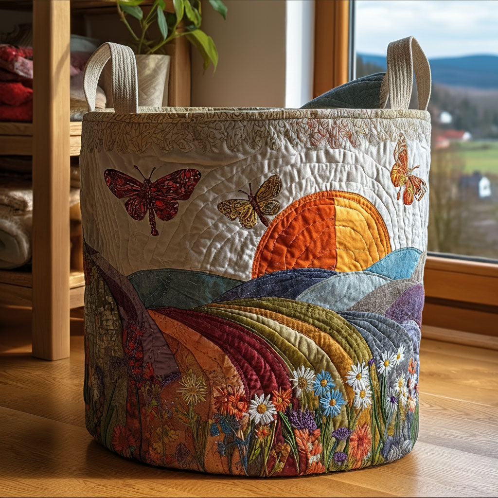 Spring Vista Quilted Laundry Basket Folding Laundry Hamper Gifts For Mother In Law