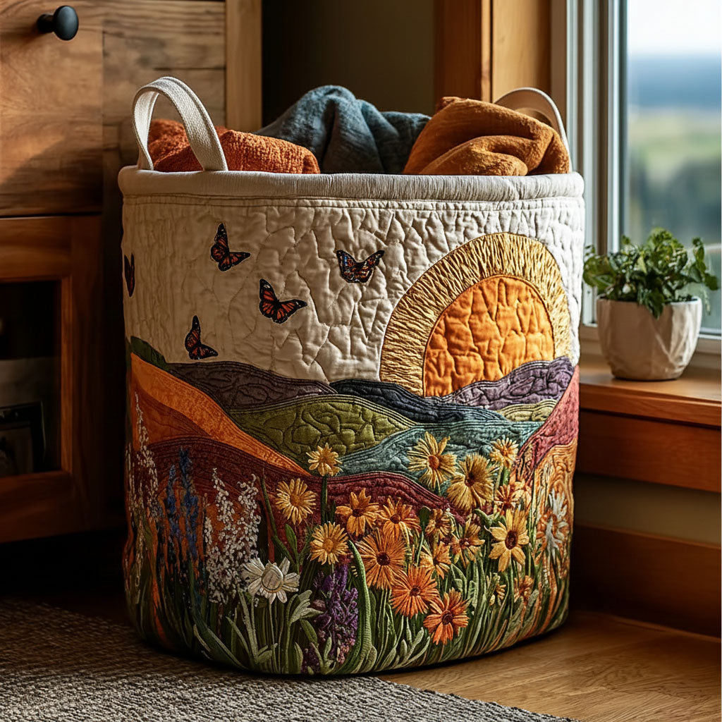 Spring Wings Quilted Laundry Basket Storage Bins For Clothes Presents For Mom Birthday