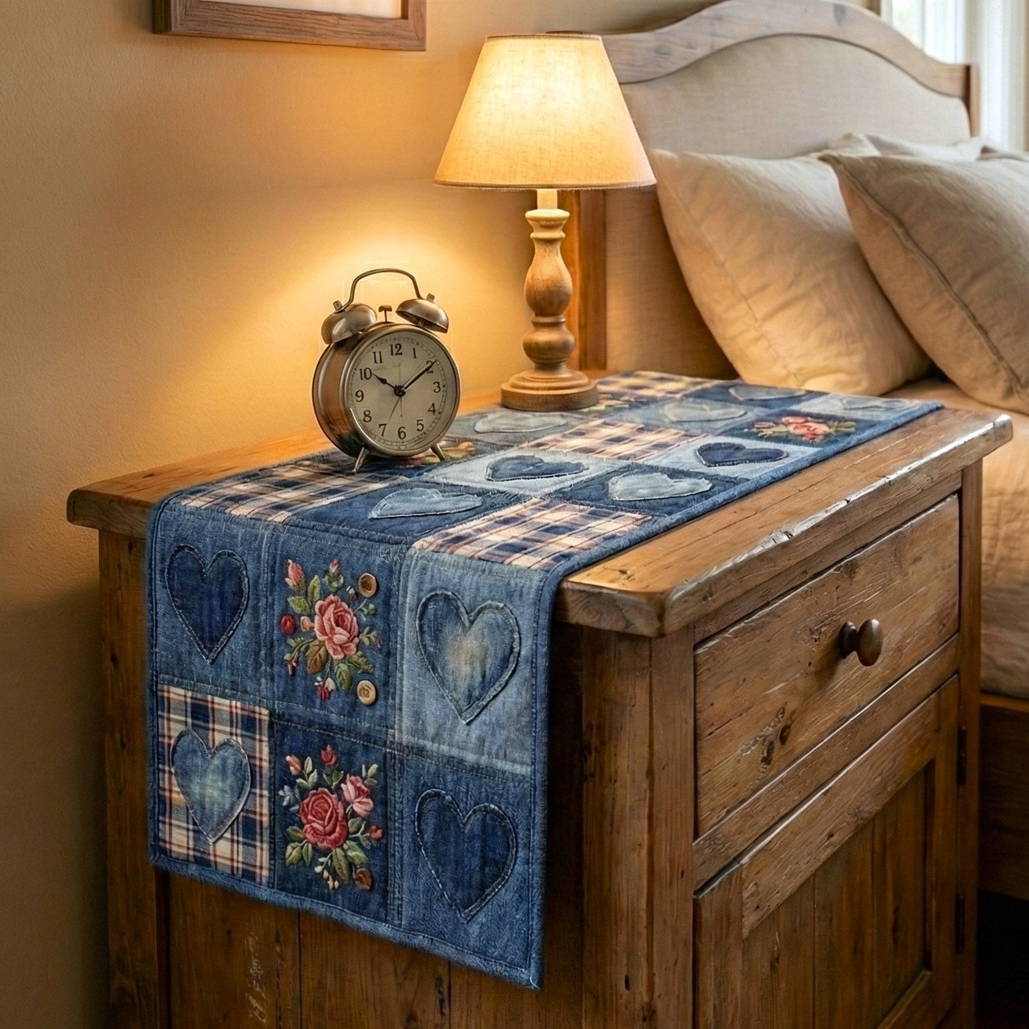 Springtime Adore Quilted Table Runner Table Runner Valentines Valentine Day Gift Idea