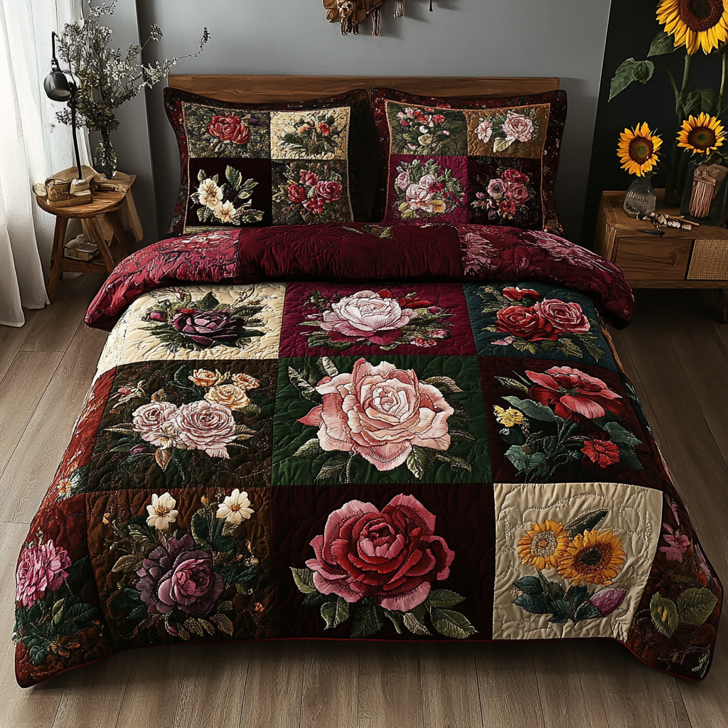 Springtime Charm Quilted Bedding Set Best Bedsheets Unique Tulip Gifts