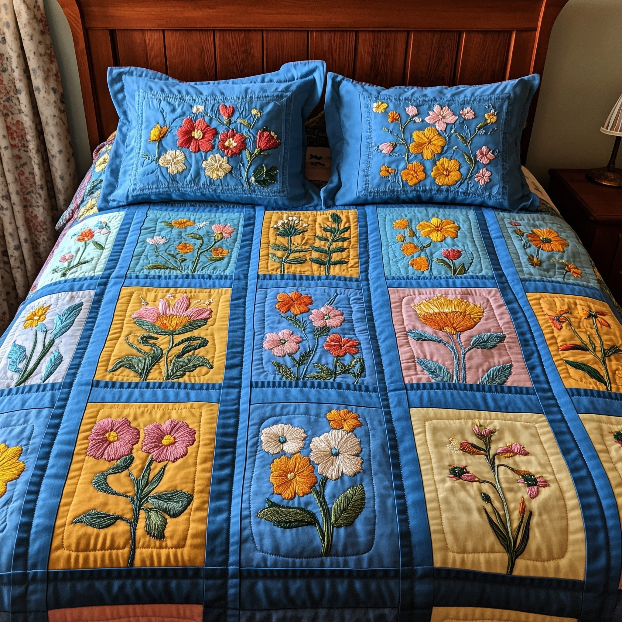 Springtime Patchwork Quilted Bedding Set Best Bedding Sets Mothers Day Presents