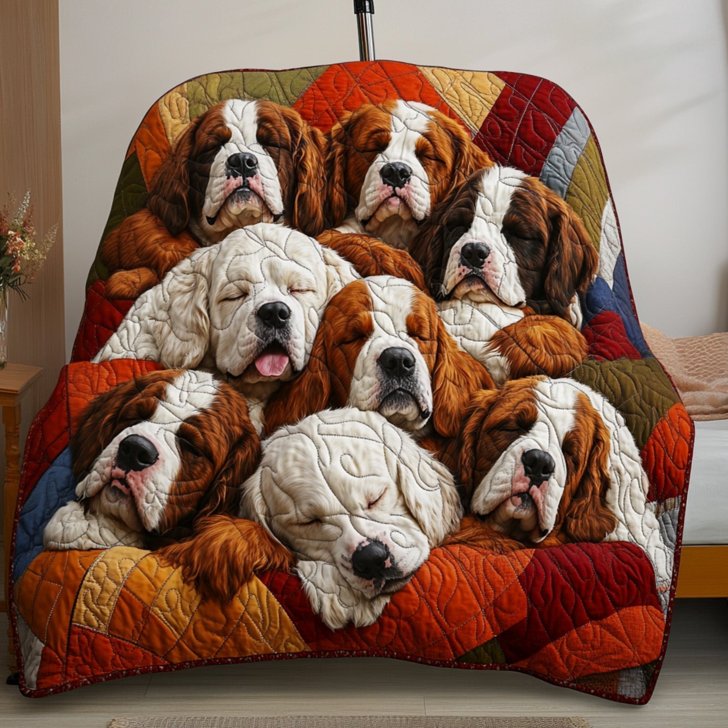 St Bernard Snuggles Quilted Blanket Aesthetic Christmas Bedroom Ideas Cool Christmas Gifts