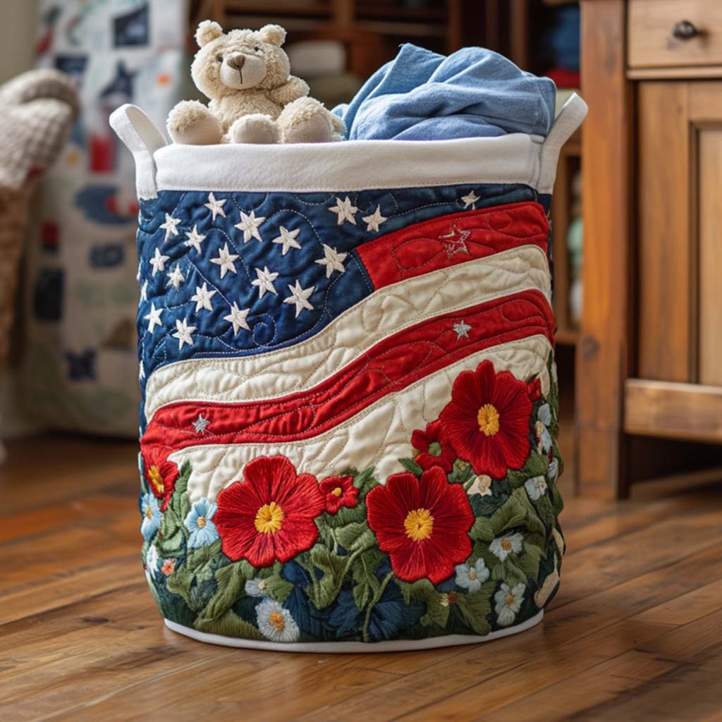 Star Glory Quilted Laundry Basket Best Looking Laundry Hampers 4Th Of July Present