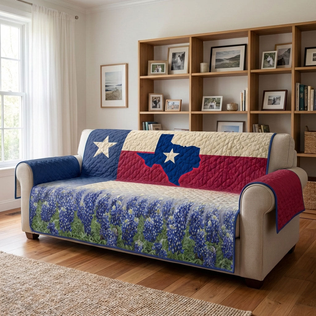 Star Meadow Quilted Sofa Cover Sofa Protector Cover Independence Day Gift