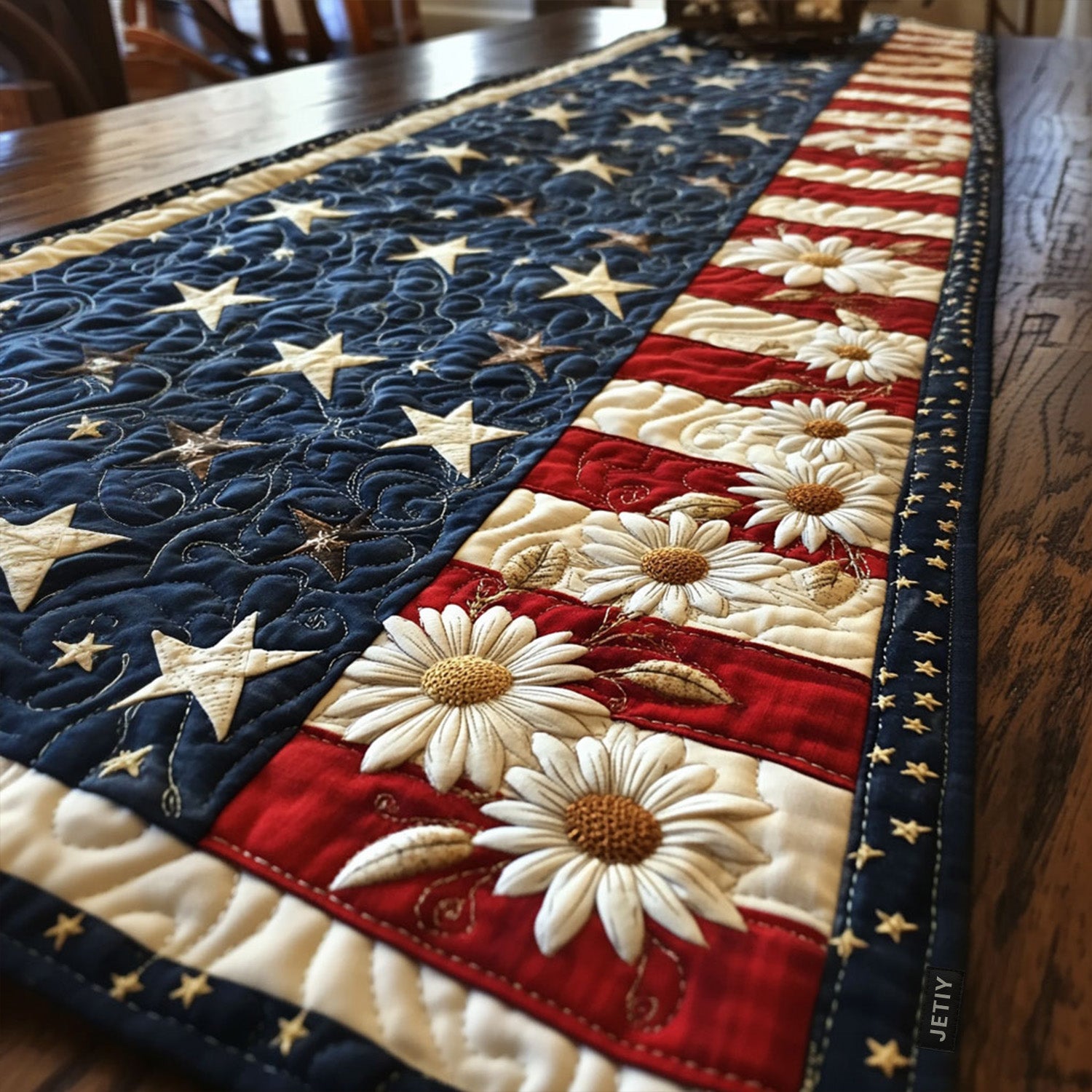 Star-Spangled Beauty Quilted Table Runner Table Decorations CDaisy ute 4Th Of July Gifts