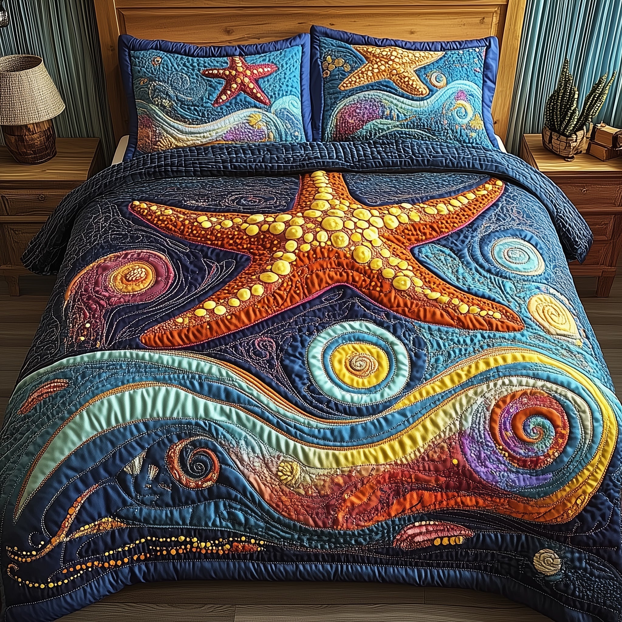 Starfish Serenade Quilted Bedding Set Comforter And Sheet Sets Gift Ideas For Moms Birthday