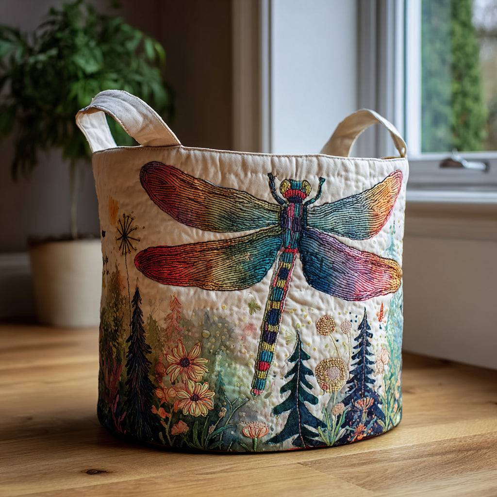Starlit Dragonfly Quilted Laundry Basket Unusual Laundry Basket Dragonfly Gifts For Girl