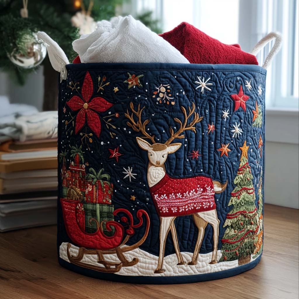 Starlit Stag Quilted Laundry Basket Dirty Clothes Hampers Family Ideas For Christmas Gifts