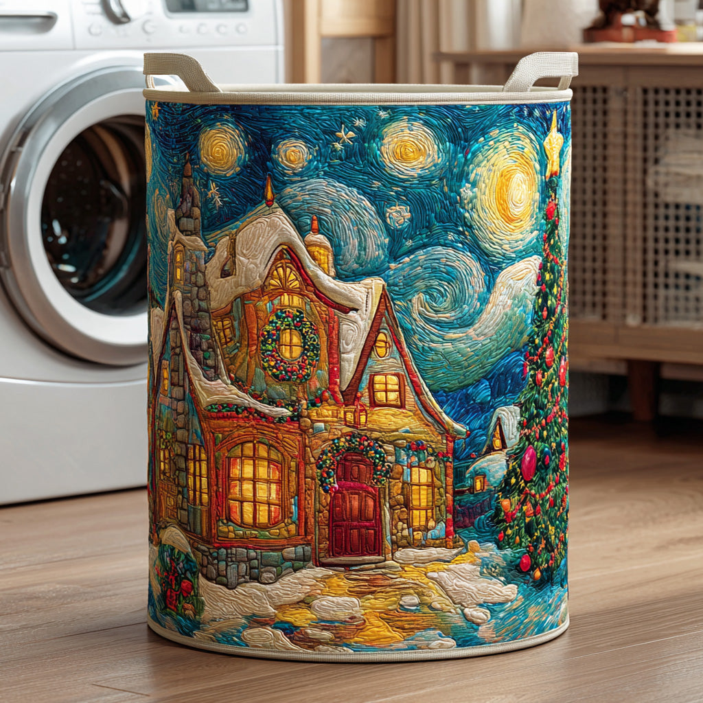 Starlit Winter Wonder Quilted Laundry Basket Laundry Hamper Christmas Gifts For My Wife