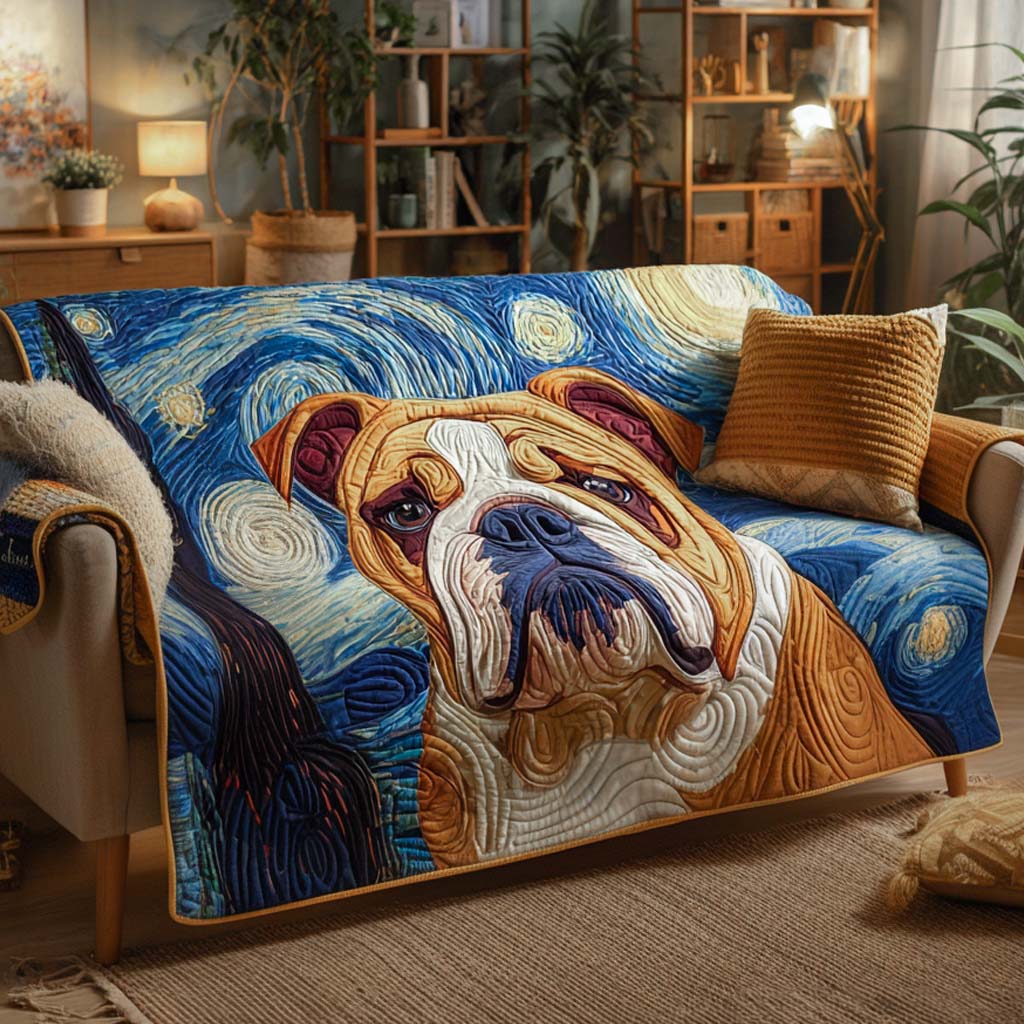 Starry Bulldog Night Quilted Sofa Cover Furniture Covers For Sofas Unique French Bulldog Gifts