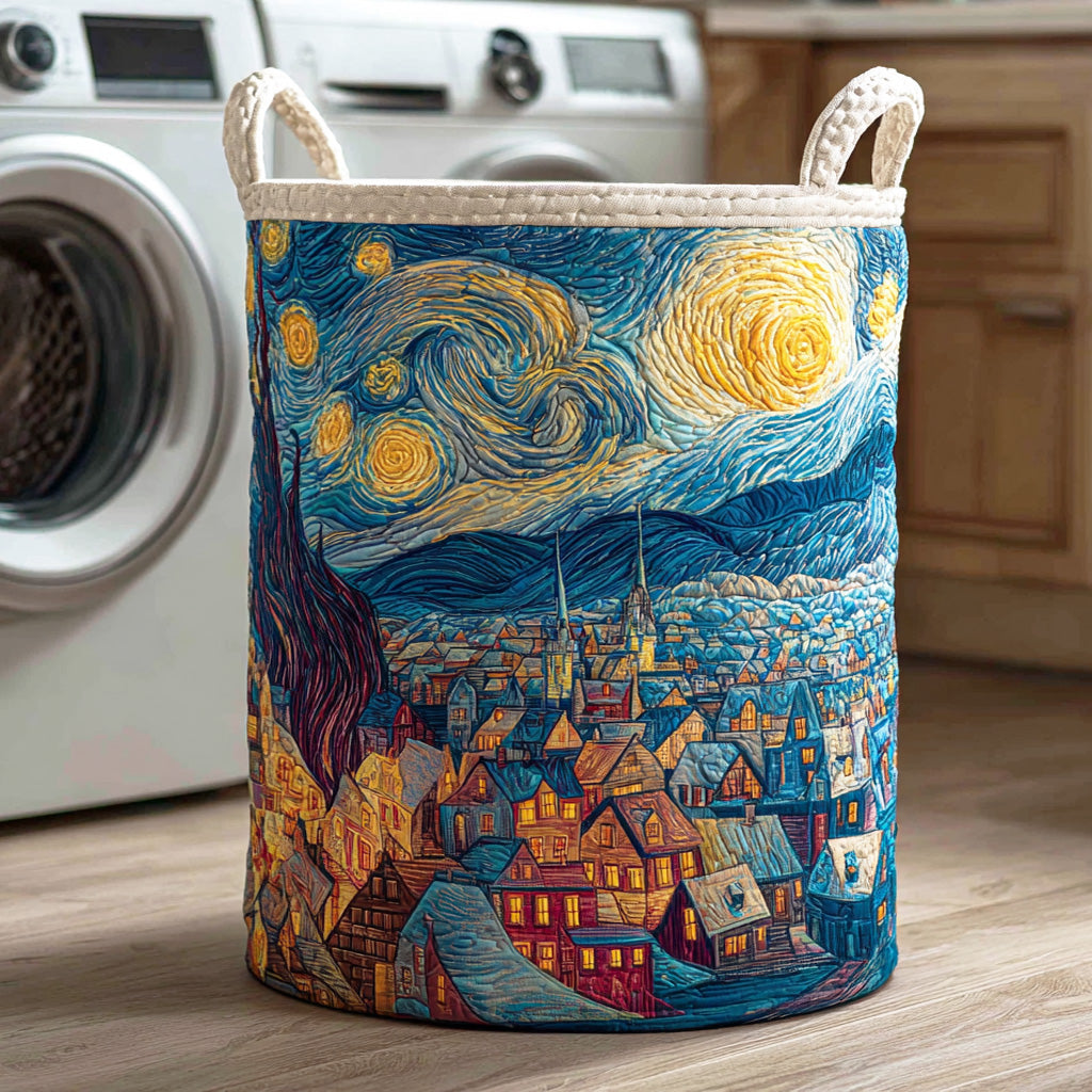 Starry Christmas Dreamscape Quilted Laundry Basket Laundry Room Decor Ideas Christmas Gifts For Her