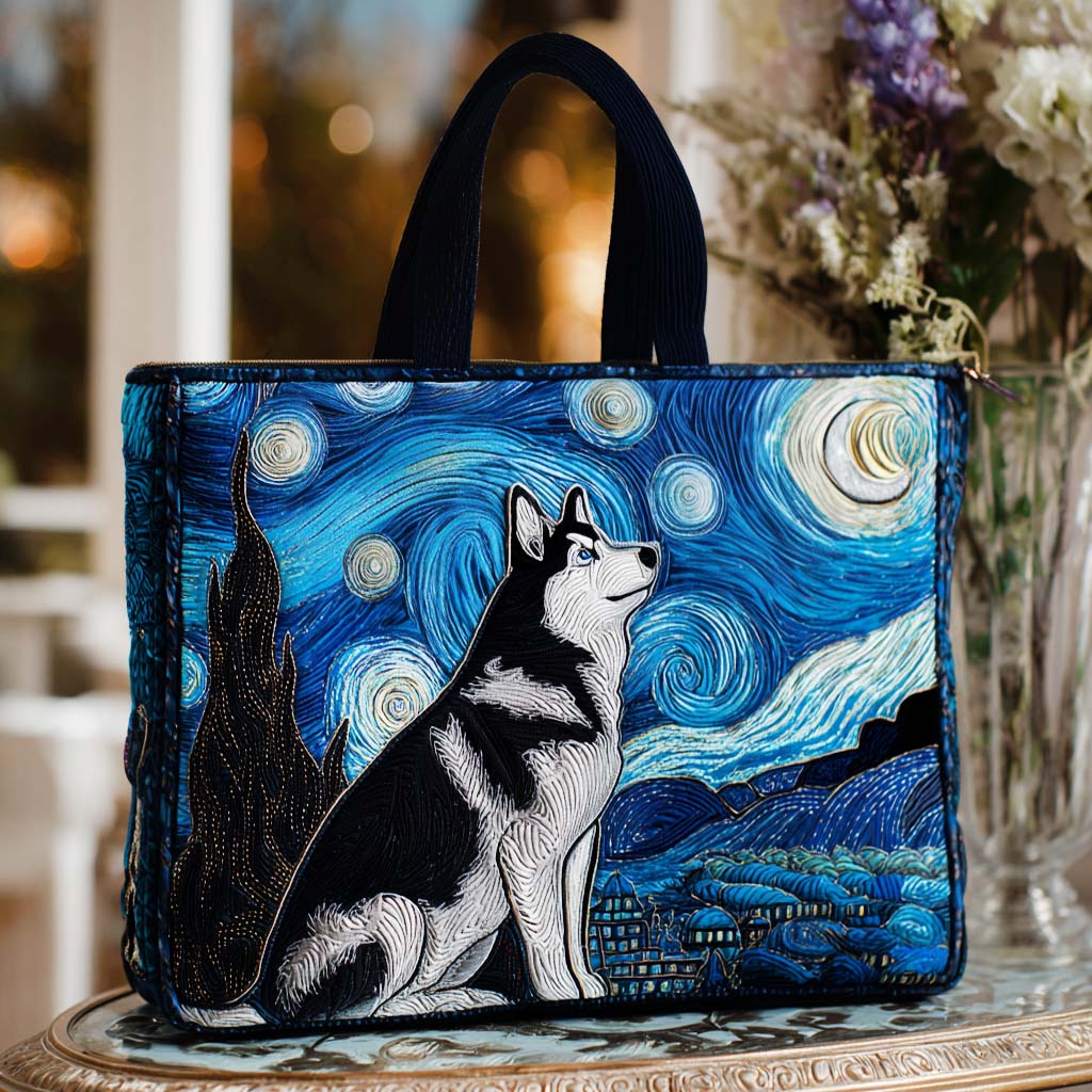 Starry Husky Quilted Tote Bag Tote Bags For Women Birthday Gifts For Mom From Daughter
