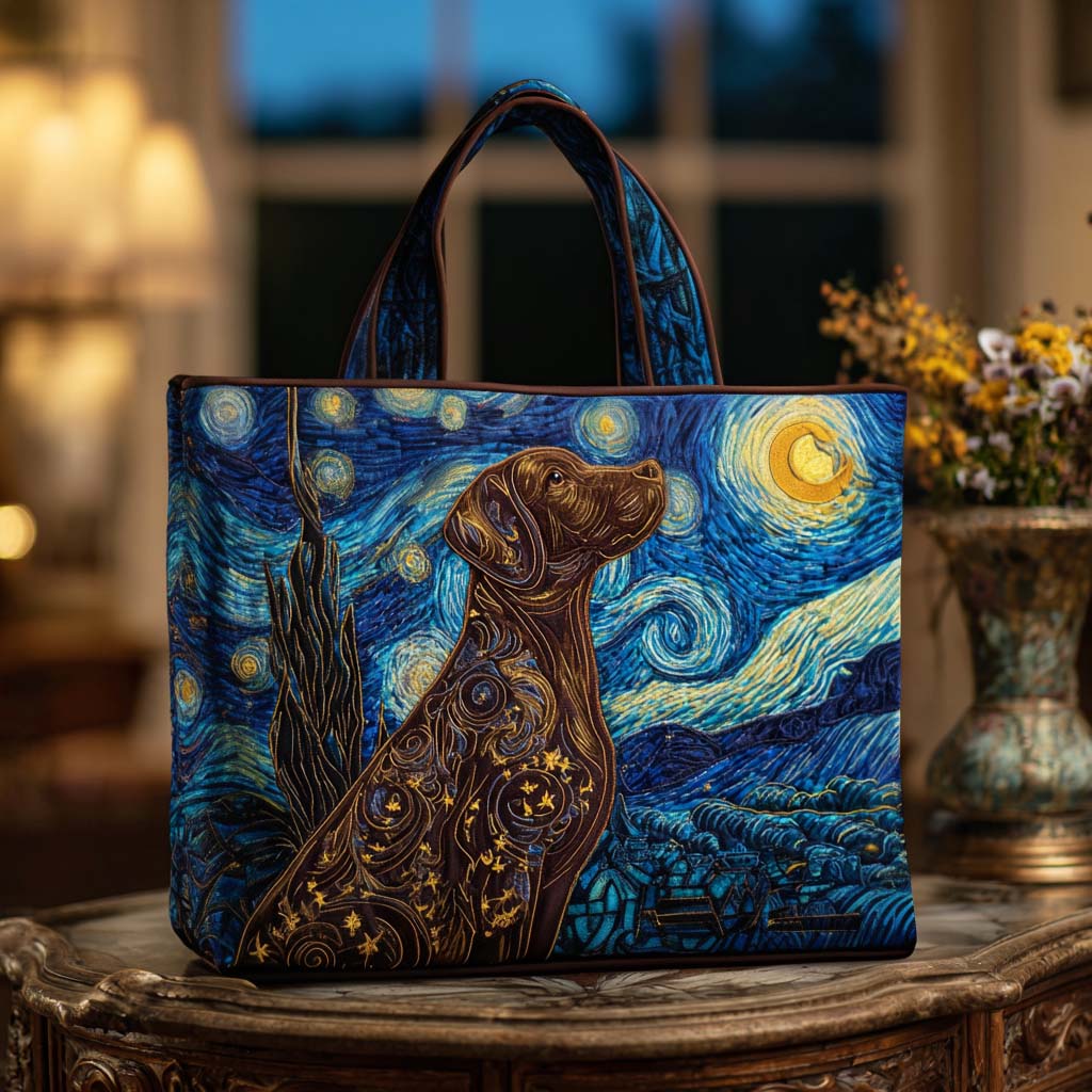 Starry Labrador Quilted Tote Bag Nice Tote Bags Mothers Day Present Ideas