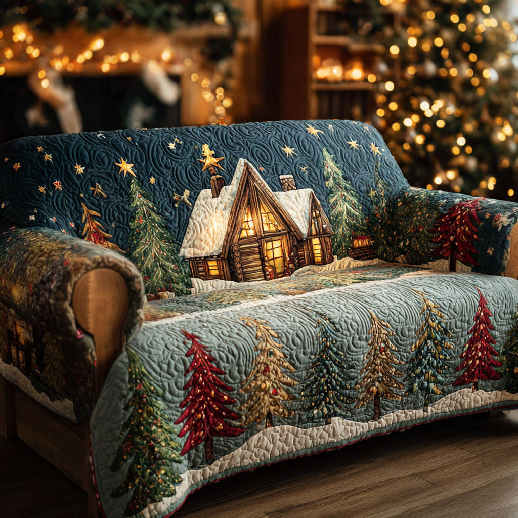 Starry Night Cabin Quilted Sofa Cover Couch Cushion Covers Christmas Gifts For Wife