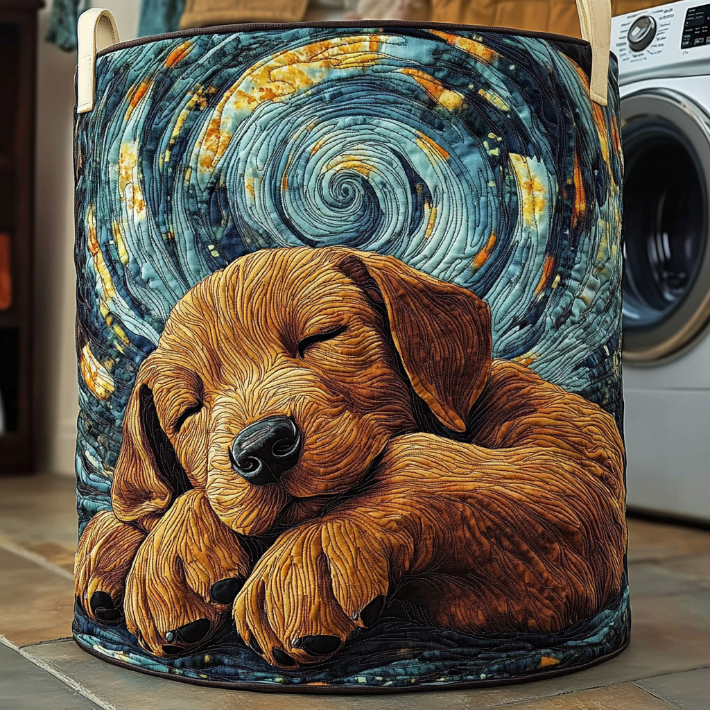 Starry Night Lab Dream Quilted Laundry Basket Basket For Laundry Labrador Gifts For Dog Lovers