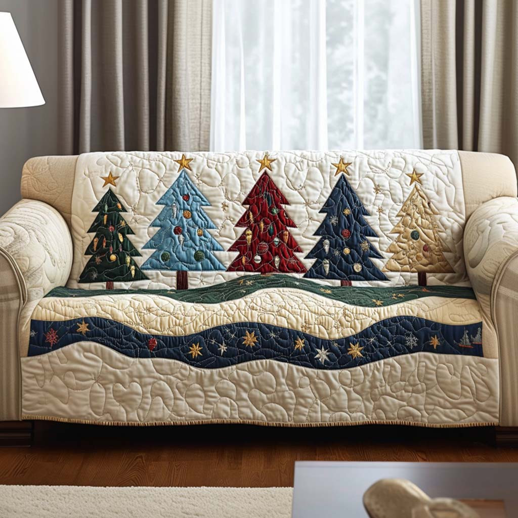 Starry Pines Quilted Sofa Cover Couch Protector Christmas Gift Ideas For Men