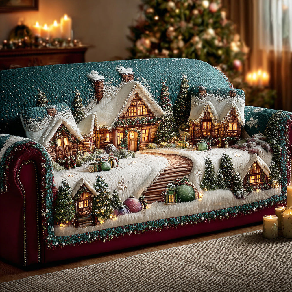 Starry Winter Haven Quilted Sofa Cover Christmas Couch Covers Unique Christmas Gifts