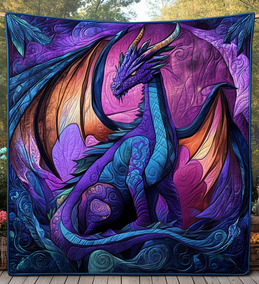 Storm Guardian Quilted Blanket Best Bedsheets Dragon Gifts For Dad